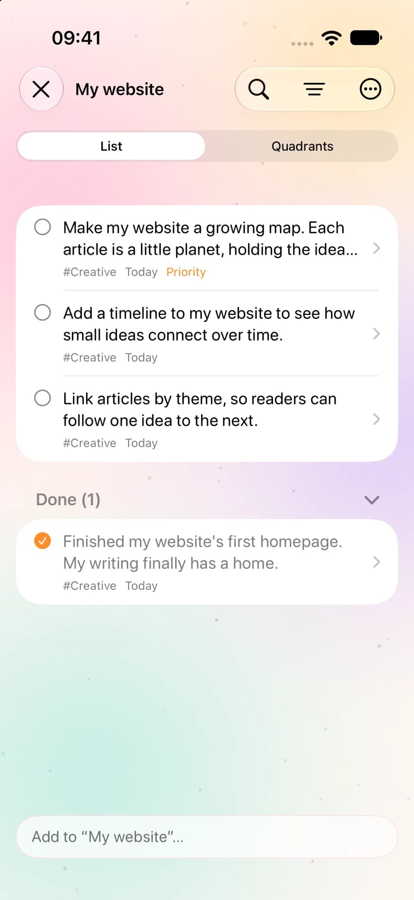 Completed project ideas
